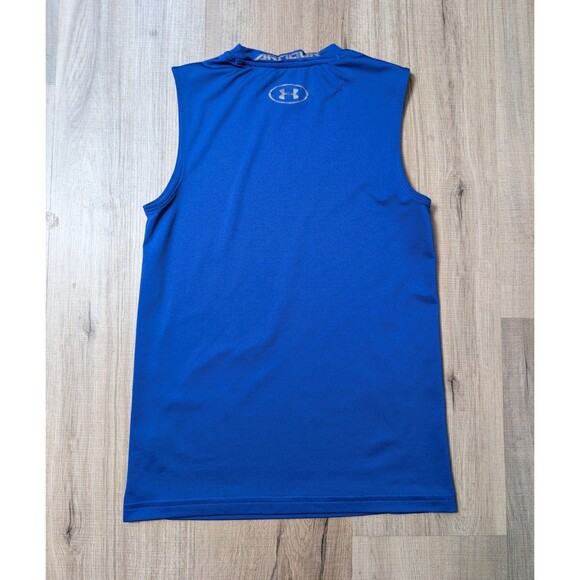 Lot Of 2 Under Armour Size YM Compression Tank Tops Fitted Sleeveless HeatGear - Picture 4 of 10